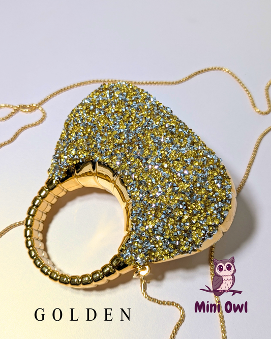 Rhinestone-encrusted acrylic mini clutch
