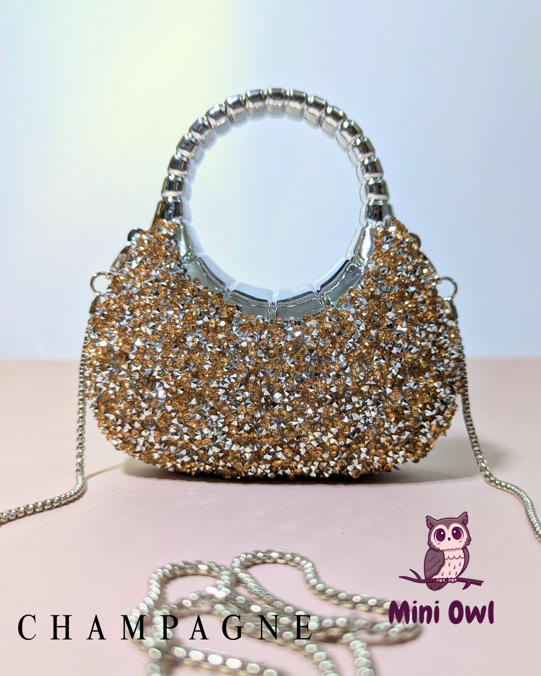 Rhinestone-encrusted acrylic mini clutch