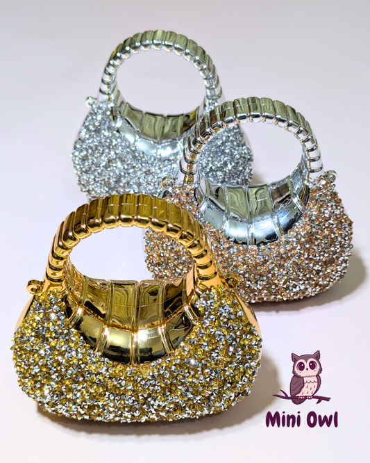 Rhinestone-encrusted acrylic mini clutch